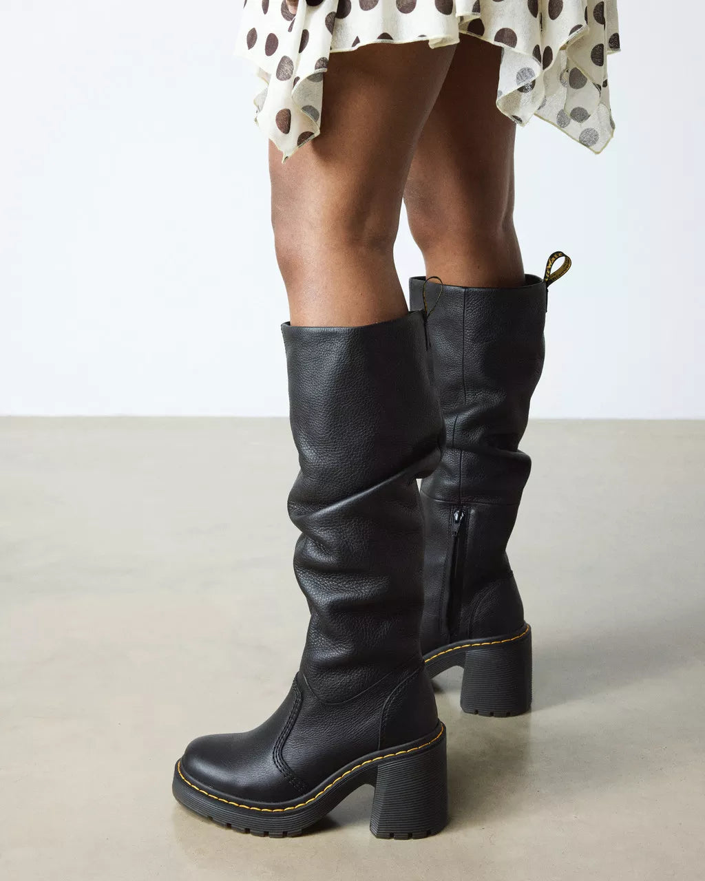 Dr. M.- Kasey Kinsley Leather Knee High Heeled Boots